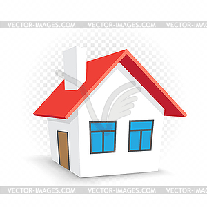 Simple white house icon - stock vector clipart