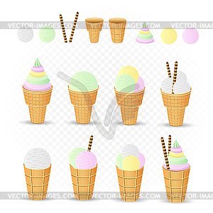 Ice cream designer set - vector clip art