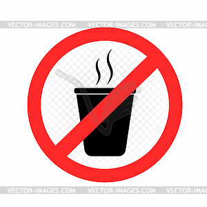 No hot drink allowed label - vector image