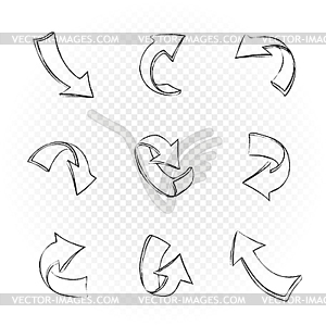 Нарисованные черные стрелки - иллюстрация в векторе