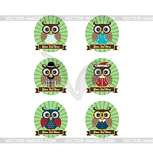 Owl art theme - vector clipart