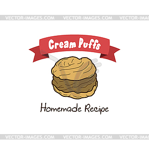 Delicious cream puff - vector clipart