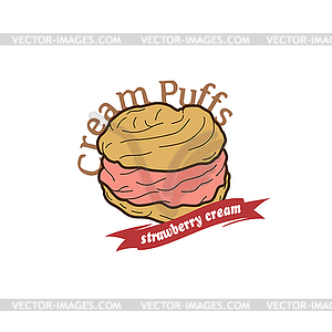 Delicious cream puff - vector EPS clipart