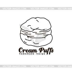 Delicious cream puff - vector clipart