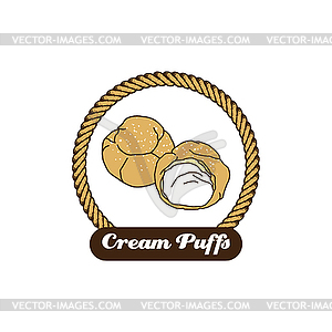 Delicious cream puff - royalty-free vector image