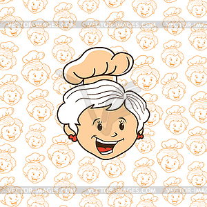 Grandma chef cartoon - vector clipart