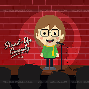 Stand up comedy - vector clipart