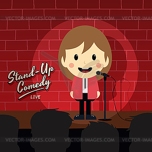 Stand up comedy - vector clip art