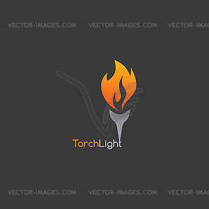 Fire torch theme template - vector image