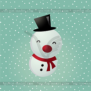 Merry christmas snowman - vector image