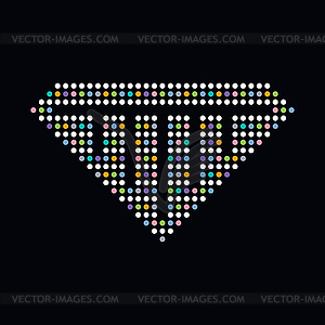 Colorful dot theme art diamond - stock vector clipart