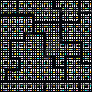 Colorful dot theme art maze - vector clip art