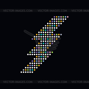 Colorful dot theme art thunder - vector EPS clipart