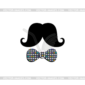 Mustache bow tie - vector image