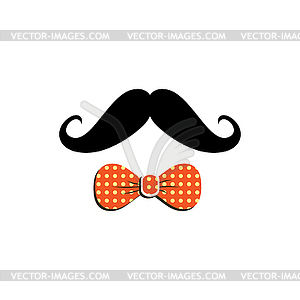 Mustache bow tie - vector clipart