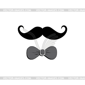 Mustache bow tie - royalty-free vector image