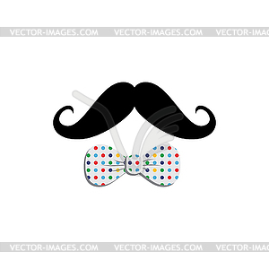 Mustache bow tie - vector clipart