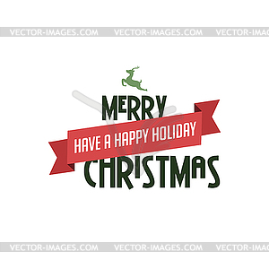 Merry christmas label - vector image