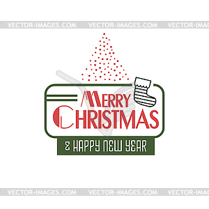 Merry christmas label - stock vector clipart