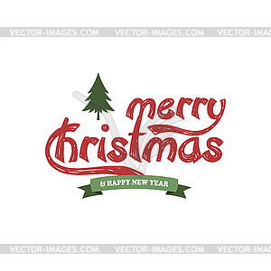 Merry christmas label - stock vector clipart