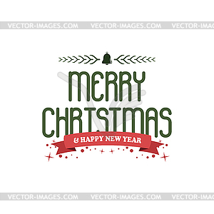 Merry christmas label - vector image