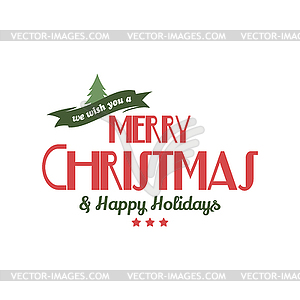 Merry christmas label - vector clipart