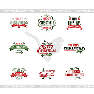 Merry christmas label - vector clipart