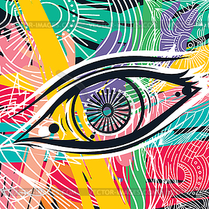 Хорус глаз абстрактное искусство - рисунок в векторе