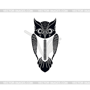 Decorative owl art - vector image