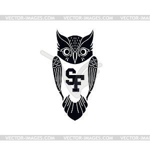 Decorative owl art - vector image