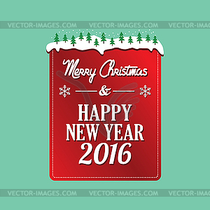 Happy merry christmas - color vector clipart