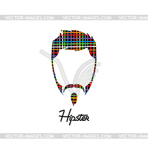 Retro hipster guy colorful line - vector clipart