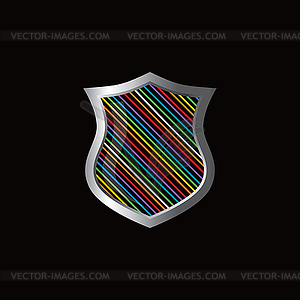 Rainbow theme protector shield - vector clip art