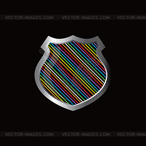 Rainbow theme protector shield - vector clip art