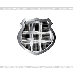 Silver theme protector shield - vector image