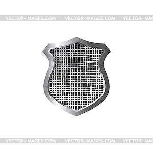 Silver theme protector shield - vector clipart / vector image