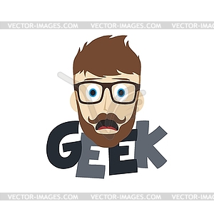 Geek boy - vector clipart