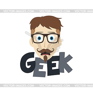Geek boy - vector clip art