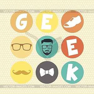 Hipster retro geek - vector image