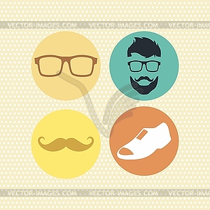 Hipster retro geek - vector clipart