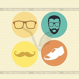 Hipster retro geek - vector image