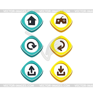 Icon button set - vector clipart