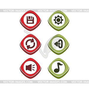 Icon button set - vector clip art
