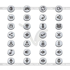 Icon button set - vector clipart