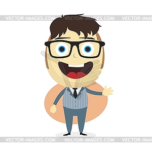 Happy businessman - color vector clipart