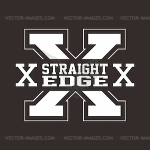 Straight edge hardcore sign - vector clipart