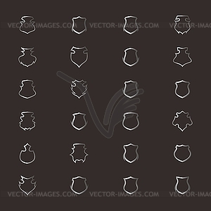 Silver shiny shield - vector image