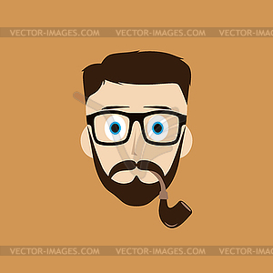 Pipe smoker guy - vector image