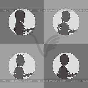 Silhouette man art - vector image