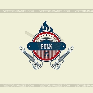 Music label sticker - color vector clipart